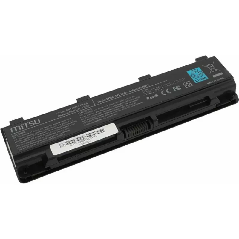 Batería para portátil MITSU para Toshiba C850 / L800 / S855, 4400 mAh, 10,8–11,1 V