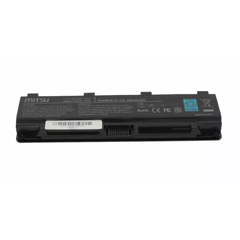 Batería para portátil MITSU para Toshiba C850 / L800 / S855, 4400 mAh, 10,8–11,1 V