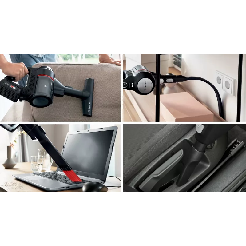 Bosch BCS712XXL Aspirador escoba/escoba eléctrica de batería en seco sin bolsa 0,3 L negro 3 Ah