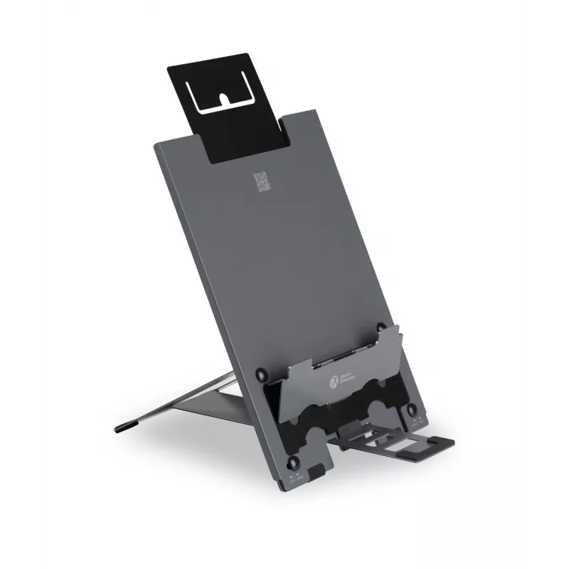BakkerElkhuizen Ergo-Q Hybrid Pro, soporte para portátil, negro, gris oscuro, aluminio, goma, acero, 25,4 cm (10 inch), 40,6 cm (16 inch), 25,4 cm (10 inch)