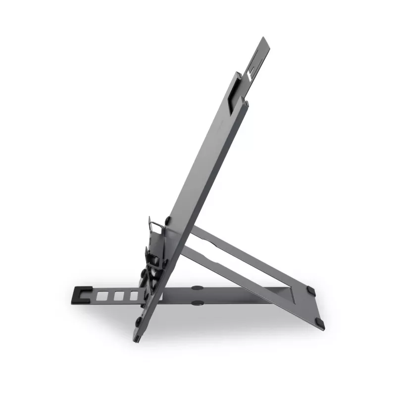 BakkerElkhuizen Ergo-Q Hybrid Pro, soporte para portátil, negro, gris oscuro, aluminio, goma, acero, 25,4 cm (10 inch), 40,6 cm (16 inch), 25,4 cm (10 inch)
