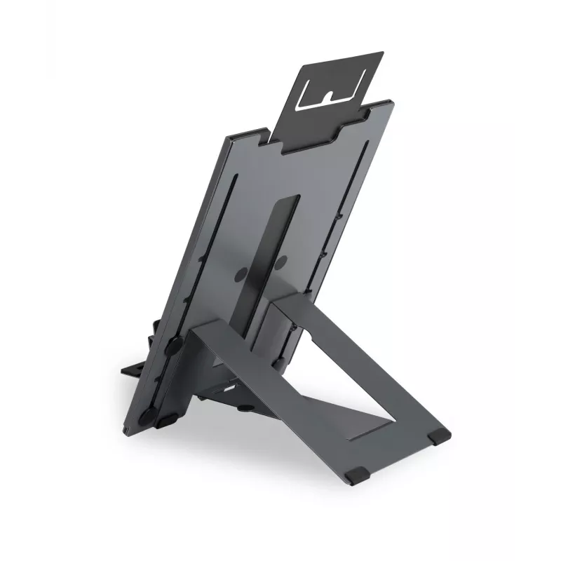 BakkerElkhuizen Ergo-Q Hybrid Pro, soporte para portátil, negro, gris oscuro, aluminio, goma, acero, 25,4 cm (10 inch), 40,6 cm (16 inch), 25,4 cm (10 inch)
