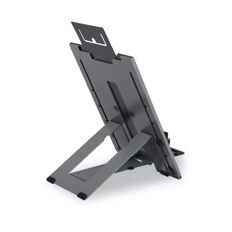 BakkerElkhuizen Ergo-Q Hybrid Pro, soporte para portátil, negro, gris oscuro, aluminio, goma, acero, 25,4 cm (10 inch), 40,6 cm (16 inch), 25,4 cm (10 inch)