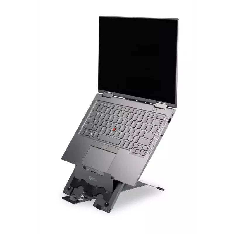 BakkerElkhuizen Ergo-Q Hybrid Pro, soporte para portátil, negro, gris oscuro, aluminio, goma, acero, 25,4 cm (10 inch), 40,6 cm (16 inch), 25,4 cm (10 inch)