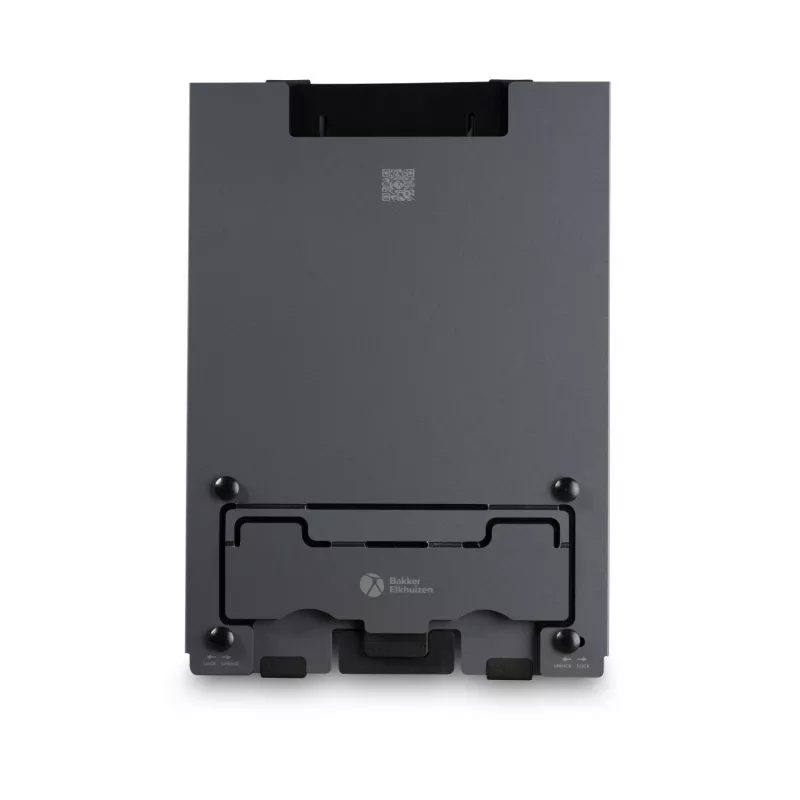 BakkerElkhuizen Ergo-Q Hybrid Pro, soporte para portátil, negro, gris oscuro, aluminio, goma, acero, 25,4 cm (10 inch), 40,6 cm (16 inch), 25,4 cm (10 inch)