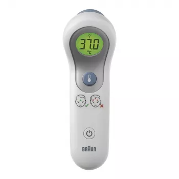 Braun BNT300WE termómetro corporal digital termómetro con sensor a distancia blanco frontal botones