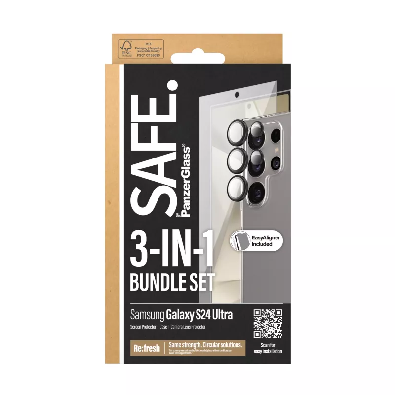 PanzerGlass SAFE. by ® pack 3 en 1 Samsung Galaxy S24 Ultra