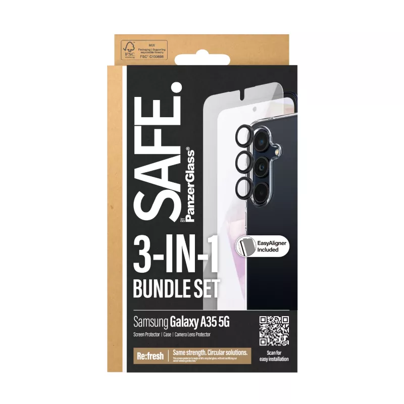 PanzerGlass SAFE. by ® pack de protección 3 en 1 Samsung Galaxy A35 5G