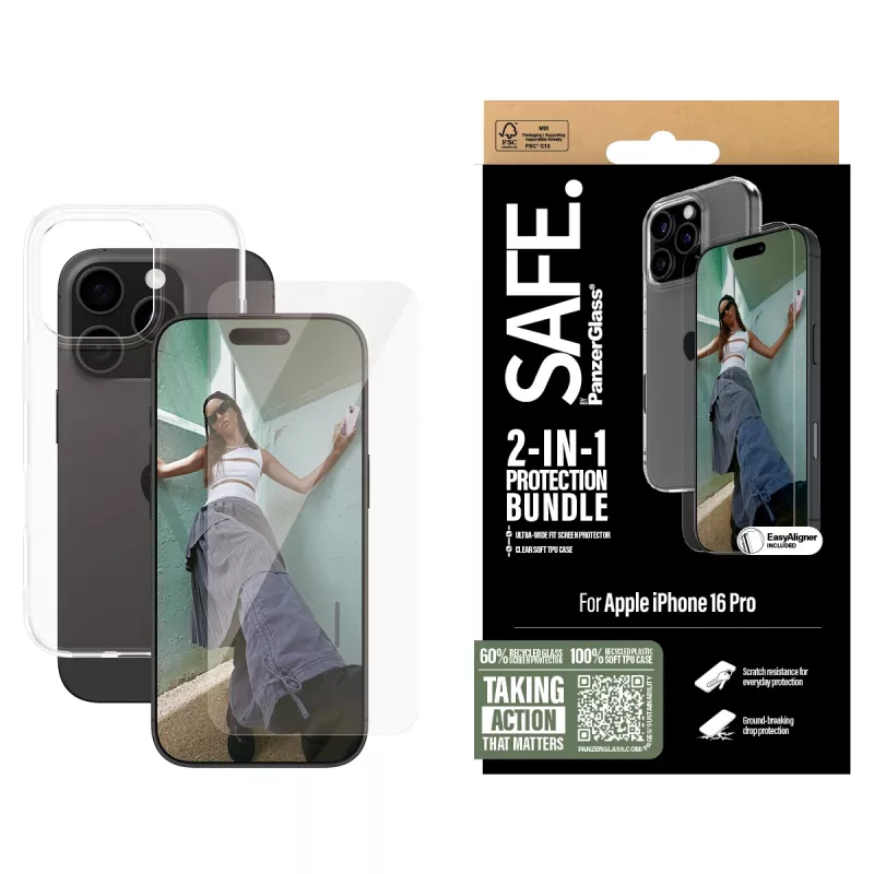 PanzerGlass SAFE. by pack de protección 2 en 1 iPhone '24 6,3 inch Pro