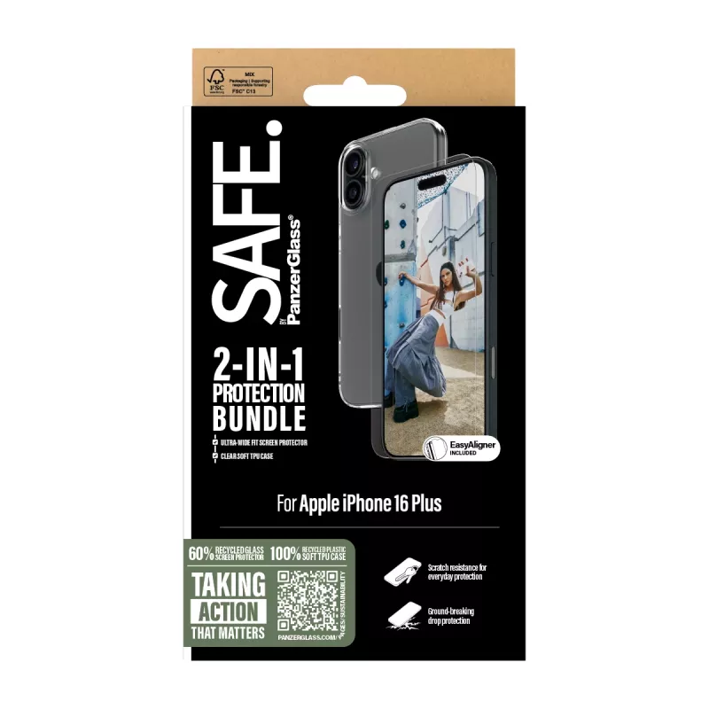 PanzerGlass SAFE. by ® pack de protección 2 en 1 iPhone '24 6,7 inch