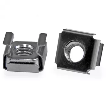 StarTech.com 50 uds. tuercas jaula M6 para rack de servidor, tuerca jaula, acero inoxidable, acero inoxidable, M6, CE, TAA, REACH, 215,5 g