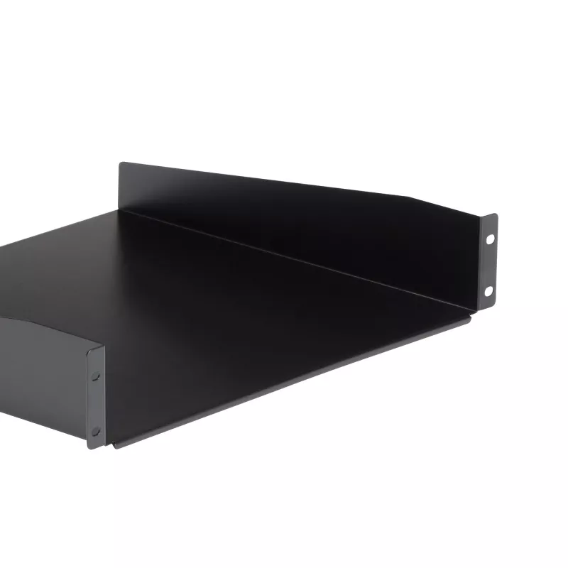 StarTech.com bandeja de rack para servidor 2HE – bandeja universal de montaje en rack para rack y armario de equipos de red de 19 pulgadas – acero de alta resistencia – capacidad de carga 20 kg – bandeja de 400 mm de profundidad, negro