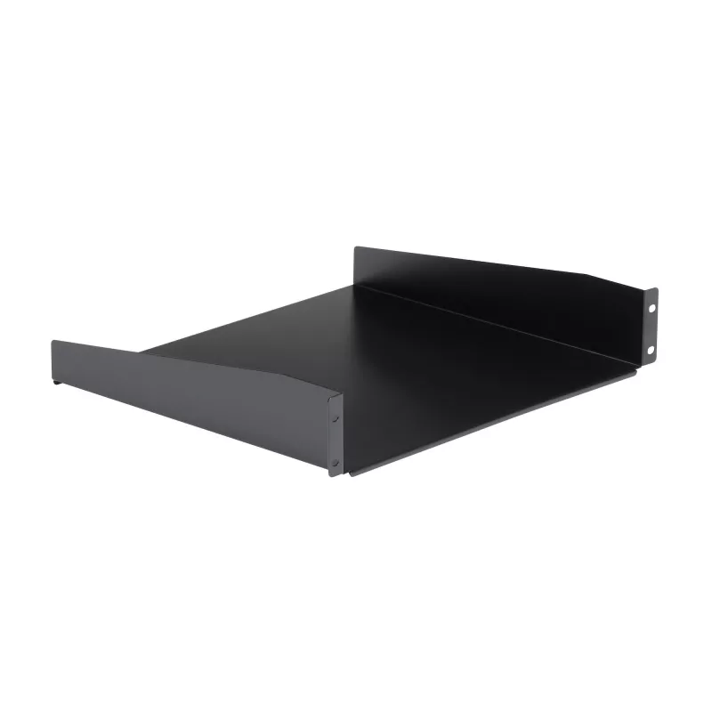 StarTech.com bandeja de rack para servidor 2HE – bandeja universal de montaje en rack para rack y armario de equipos de red de 19 pulgadas – acero de alta resistencia – capacidad de carga 20 kg – bandeja de 400 mm de profundidad, negro