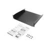 StarTech.com bandeja de rack para servidor 2HE – bandeja universal de montaje en rack para rack y armario de equipos de red de 19 pulgadas – acero de alta resistencia – capacidad de carga 20 kg – bandeja de 400 mm de profundidad, negro
