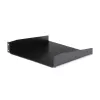 StarTech.com bandeja de rack para servidor 2HE – bandeja universal de montaje en rack para rack y armario de equipos de red de 19 pulgadas – acero de alta resistencia – capacidad de carga 20 kg – bandeja de 400 mm de profundidad, negro