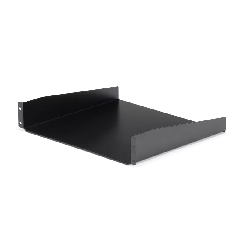 StarTech.com bandeja de rack para servidor 2HE – bandeja universal de montaje en rack para rack y armario de equipos de red de 19 pulgadas – acero de alta resistencia – capacidad de carga 20 kg – bandeja de 400 mm de profundidad, negro