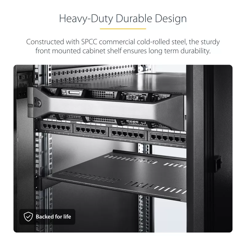 StarTech.com CABSHELF116V2PK pack de 2 bandejas rack 1U ventiladas, 16 pulgadas de profundidad