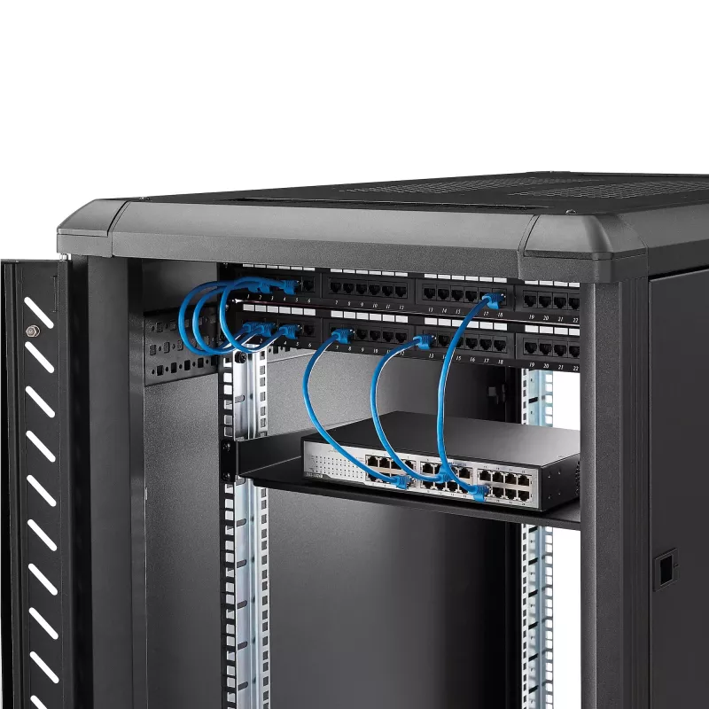 StarTech.com bandeja fija de montaje en rack de servidor 1U - bandeja universal de brazo en voladizo de 25,4 cm de profundidad de acero para rack de equipos AV/red de 19