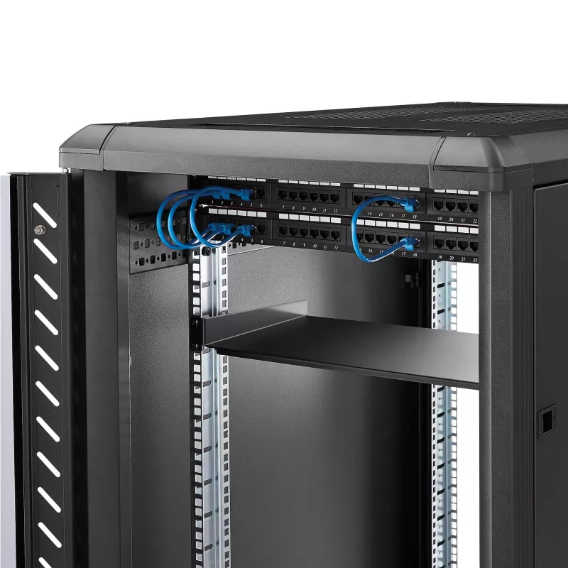 StarTech.com bandeja fija de montaje en rack de servidor 1U - bandeja universal de brazo en voladizo de 25,4 cm de profundidad de acero para rack de equipos AV/red de 19