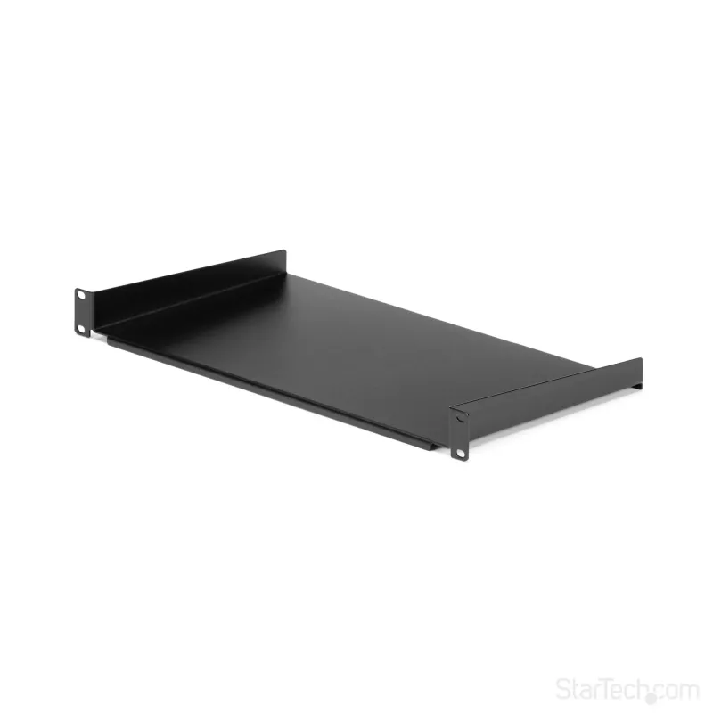 StarTech.com bandeja fija de montaje en rack de servidor 1U - bandeja universal de brazo en voladizo de 25,4 cm de profundidad de acero para rack de equipos AV/red de 19