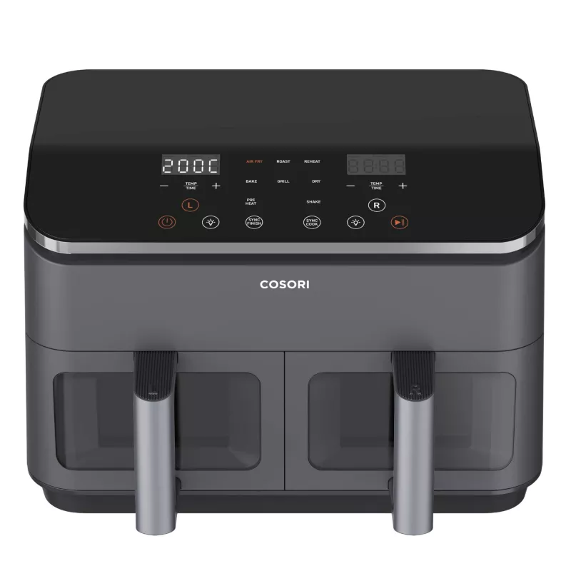 Cosori Dual Basket Chef Edition freidora de aire doble 8,5 L de sobremesa 1750 W negra, plata