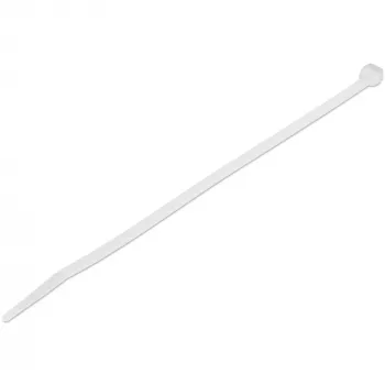 Bridas StarTech.com de 20 cm – 4 mm de ancho, diámetro de haz 55 mm, resistencia a la tracción 22 kg, bridas de nailon autoblocantes con punta curvada – 94V-2/UL listado, pack de 100 – blanco