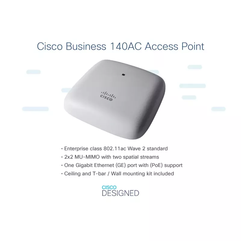 Punto de acceso Cisco Business 140AC 2.4GHz 5GHz 802.11ac