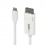 Cable StarTech.com de 6ft (2m) USB-C a DisplayPort 1.2, bidireccional, 4K 60Hz, blanco, cable adaptador de vídeo para Apple MacBook Pro / Air M1 M2 M3 M4, Mac Mini / Studio, compatible con Thunderbolt