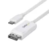 Cable StarTech.com de 6ft (2m) USB-C a DisplayPort 1.2, bidireccional, 4K 60Hz, blanco, cable adaptador de vídeo para Apple MacBook Pro / Air M1 M2 M3 M4, Mac Mini / Studio, compatible con Thunderbolt