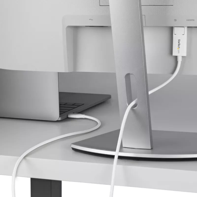 Cable StarTech.com de 6ft (2m) USB-C a DisplayPort 1.2, bidireccional, 4K 60Hz, blanco, cable adaptador de vídeo para Apple MacBook Pro / Air M1 M2 M3 M4, Mac Mini / Studio, compatible con Thunderbolt