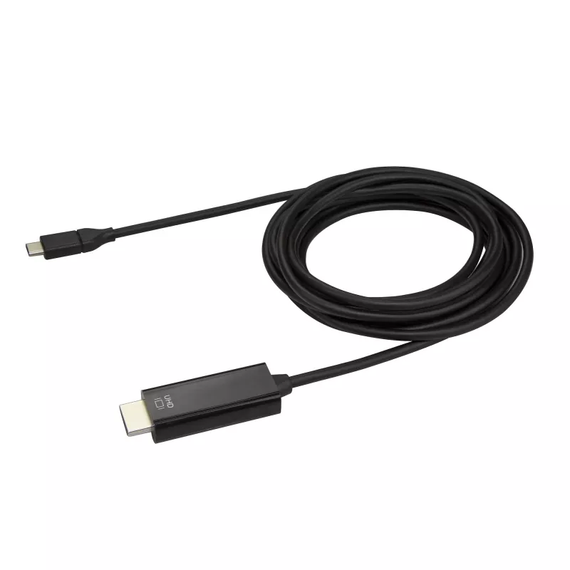 Cable StarTech.com de 3m USB-C a HDMI – 4K 60Hz cable adaptador de vídeo USB Type-C a HDMI 2.0 – compatible con Thunderbolt 3 – portátil a monitor/pantalla HDMI – DP 1.2 Alt Mode HBR2 – negro