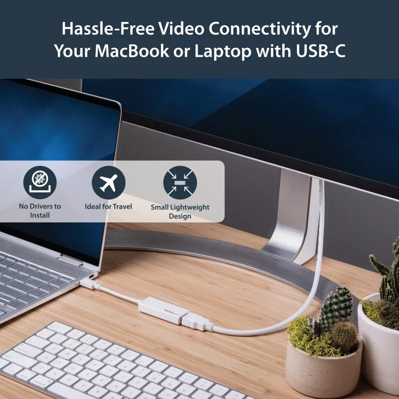 Adaptador StarTech.com USB-C a HDMI - blanco - 4K 60Hz, USB Type-C, salida HDMI, 3840 x 2160 píxeles