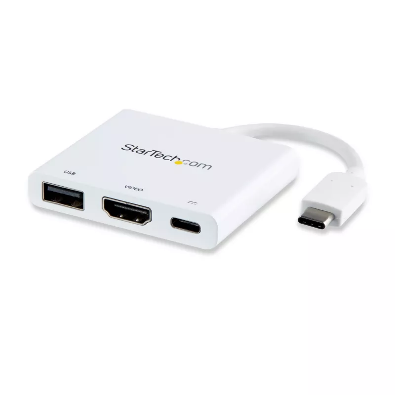 Adaptador multipuerto StarTech.com USB-C con HDMI – conector USB 3.0 – 60 W PD – blanco