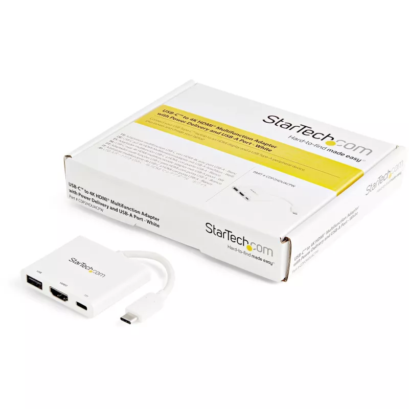 Adaptador multipuerto StarTech.com USB-C con HDMI – conector USB 3.0 – 60 W PD – blanco