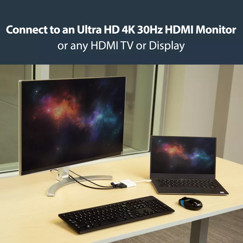 Adaptador multipuerto StarTech.com USB-C con HDMI – conector USB 3.0 – 60 W PD – blanco