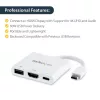 Adaptador multipuerto StarTech.com USB-C con HDMI – conector USB 3.0 – 60 W PD – blanco