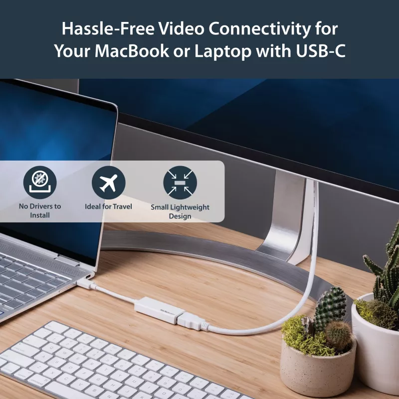 Adaptador StarTech.com USB-C a HDMI con 4K 30Hz - blanco, USB Type-C, salida HDMI, 3840 x 2160 píxeles