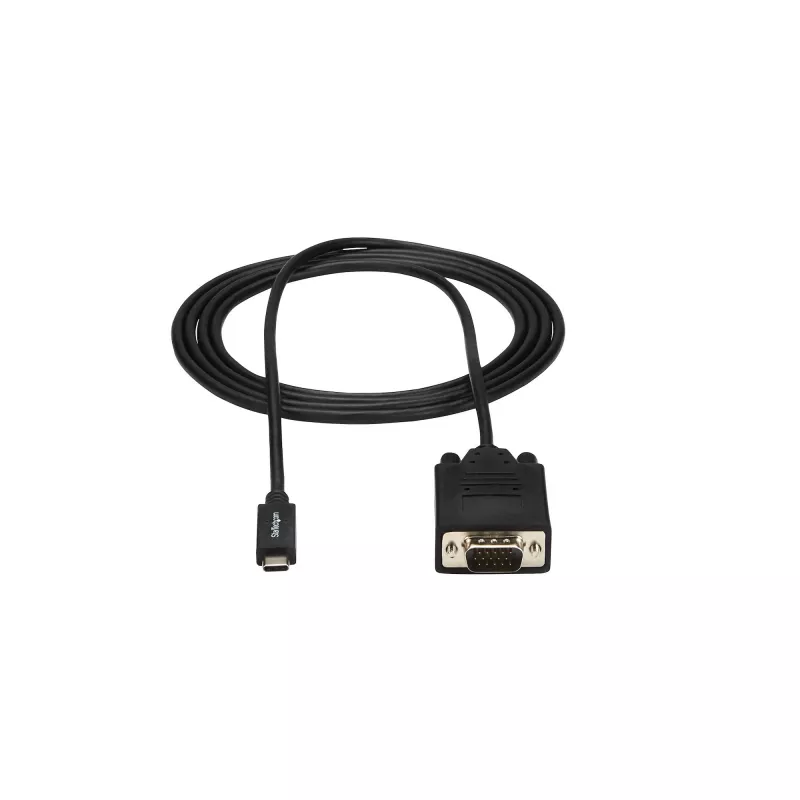 Cable StarTech.com de 1,8 m USB-C a VGA – 1920 x 1200/1080p cable adaptador de vídeo activo USB Type-C a VGA – compatible con Thunderbolt 3 – portátil a monitor/proyector VGA – DP Alt Mode HBR2