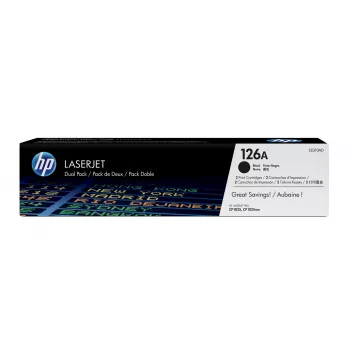 Cartuchos de tóner originales HP 126A pack de 2 negro LaserJet, 2400 páginas, negro, 2 uds.