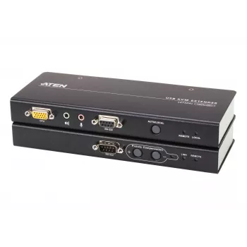 Extensor KVM ATEN USB VGA con audio y RS-232 (200 m), transmisor y receptor, cableado, 200 m, Cat5, 1920 x 1200 píxeles, pulsadores