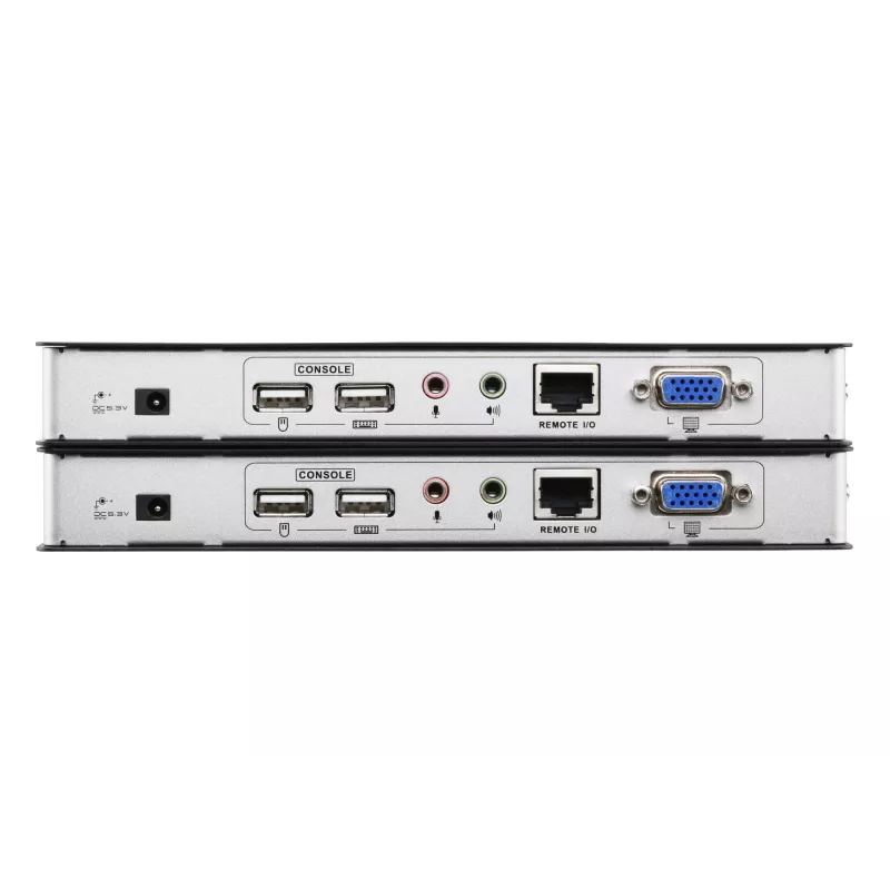 Extensor KVM ATEN USB VGA con audio y RS-232 (200 m), transmisor y receptor, cableado, 200 m, Cat5, 1920 x 1200 píxeles, pulsadores