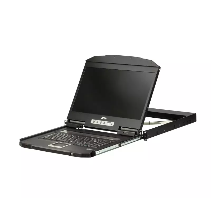 ATEN 1U Short Depth USB VGA Single Rail LCD