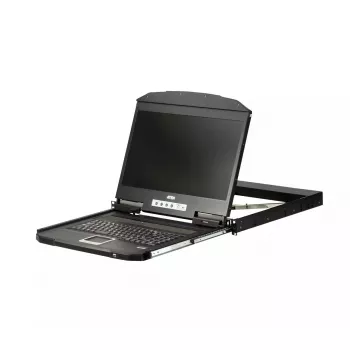 ATEN 1U Short Depth USB VGA Single Rail LCD
