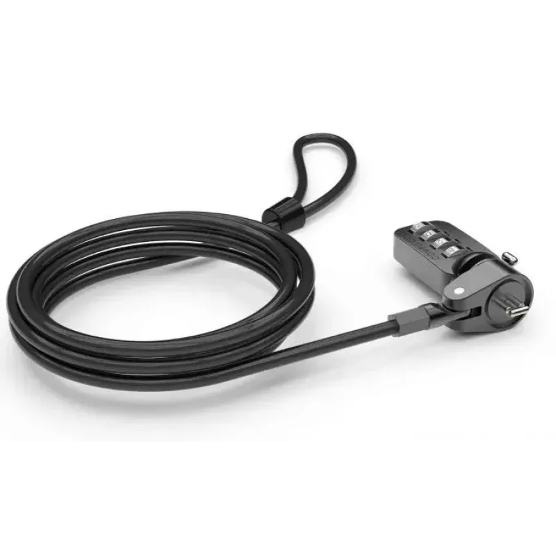 Cerradura de combinación Compulocks CL37 T-Bar cable de seguridad negro