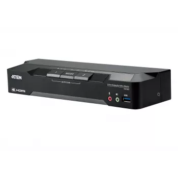 ATEN conmutador KVM Mini-Matrix Boundless de 2 puertos 4K DisplayPort con doble pantalla