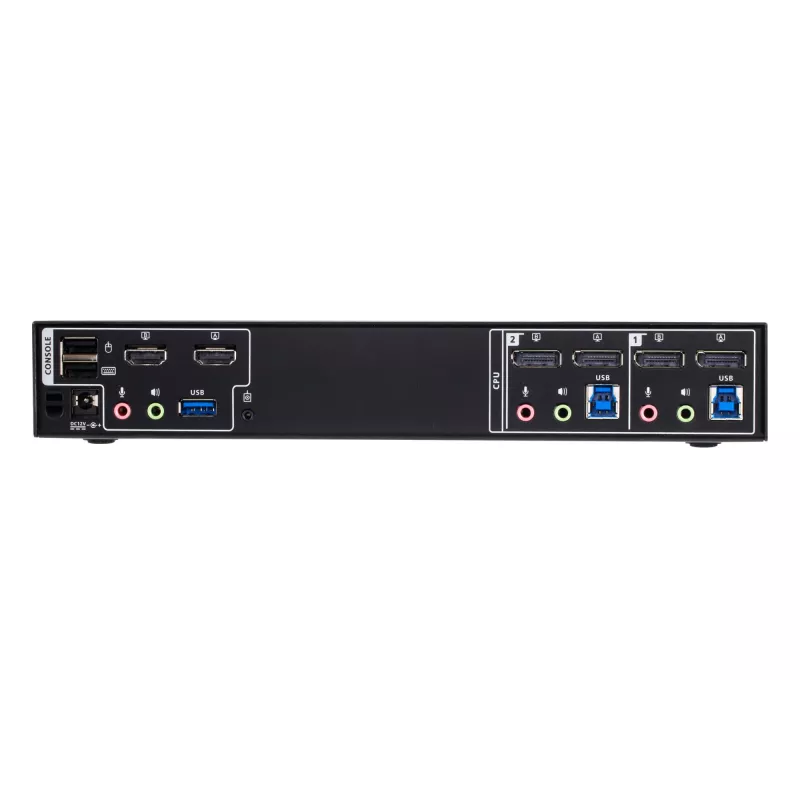 ATEN conmutador KVM Mini-Matrix Boundless de 2 puertos 4K DisplayPort con doble pantalla