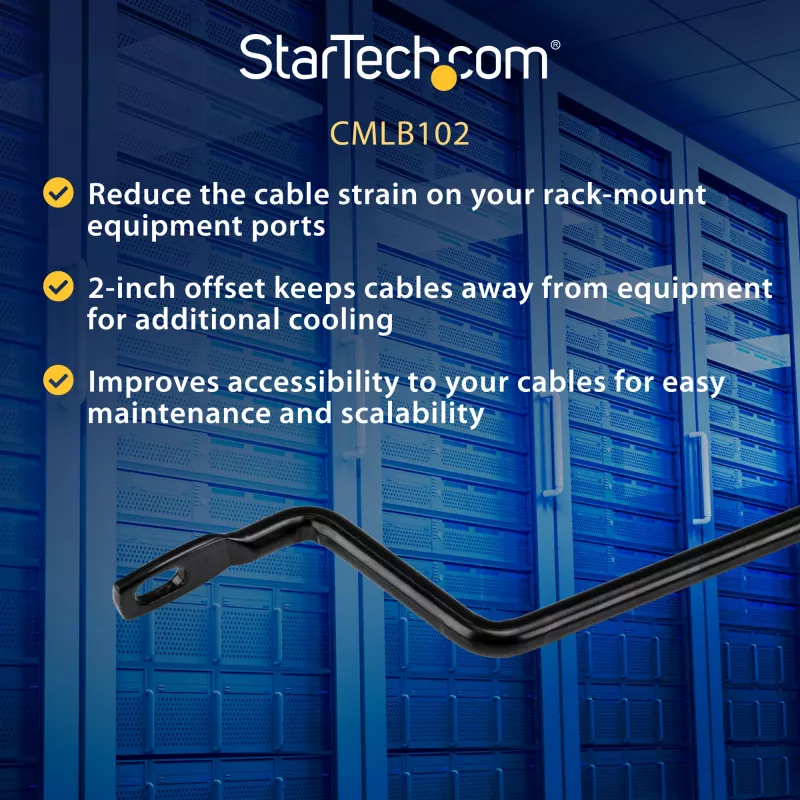 StarTech.com bridas horizontales de guía de cables con desplazamiento de 2