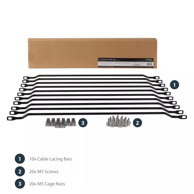 StarTech.com bridas horizontales de guía de cables con desplazamiento de 2