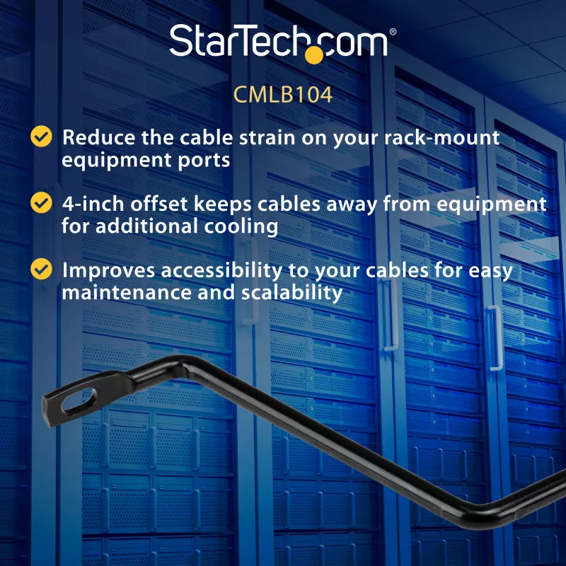 StarTech.com bridas horizontales de guía de cables con desplazamiento de 10,2 cm para racks – pack de 10