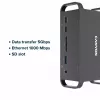 Canyon DS-95 CNS-HDS95ST base de conexión USB-C 14 en 1 con adaptador de CA de 100 W, gris